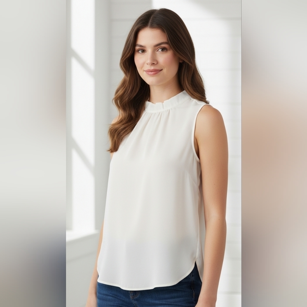 NWT. NYDJ sheer blouse vanilla size pxxs